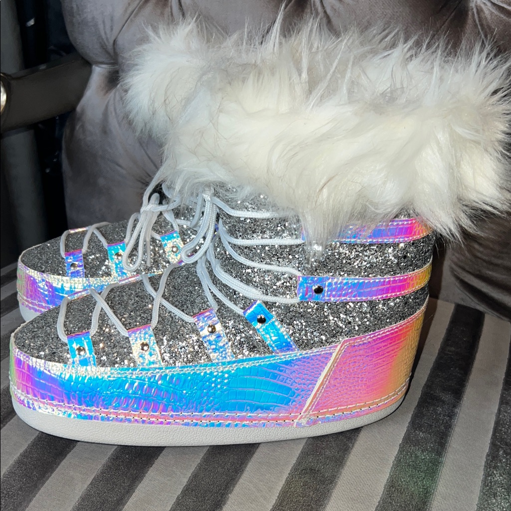 Cape Robbin "Polar-18" Iridescent Holographic Glitter Moon Boots